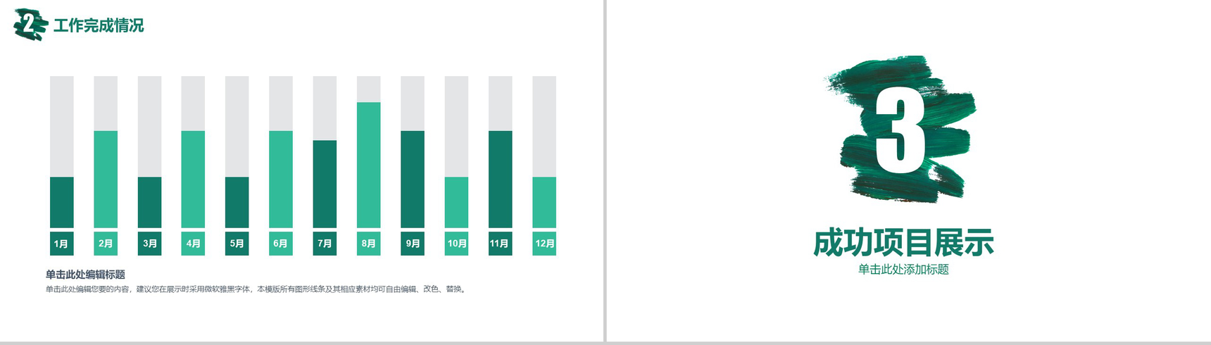 绿色大气商务市场分析调查工作总结PPT模板