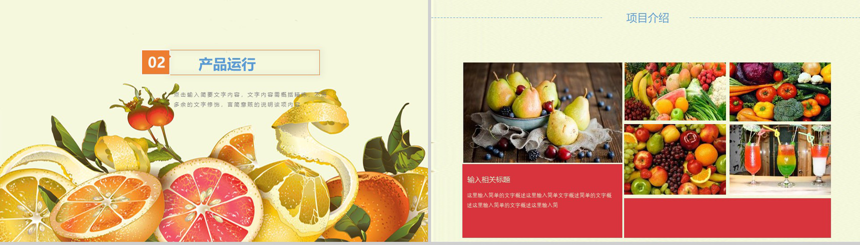 天然水果健康动态工作总结PPT模板