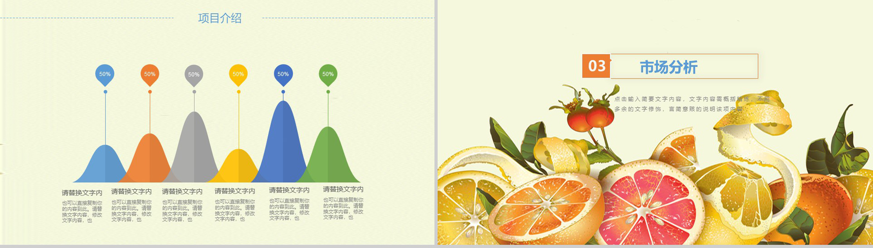 天然水果健康动态工作总结PPT模板