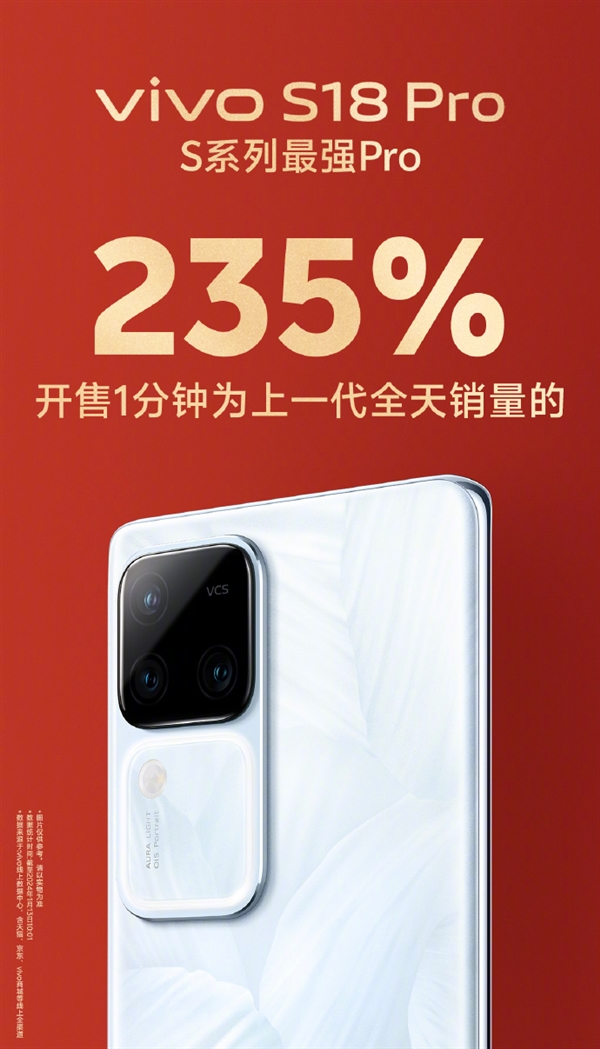vivo S18 Pro首销大捷：开售一分钟达上代首销日全天销量的235%