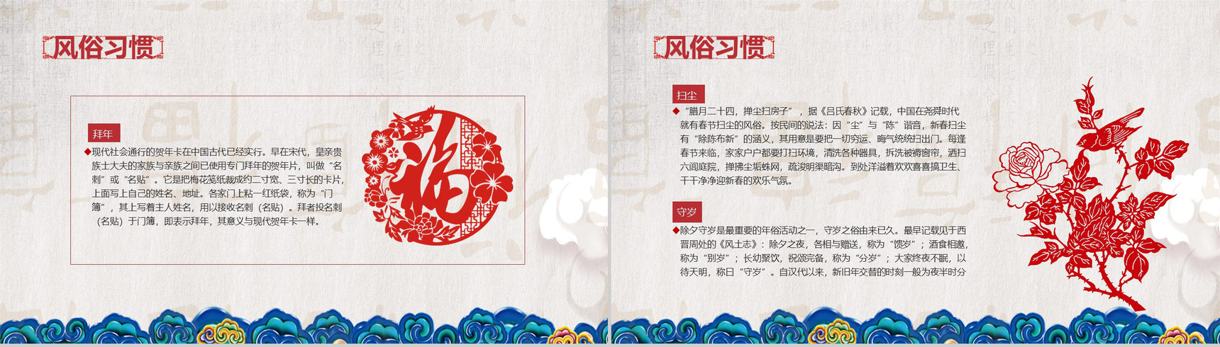 春节习俗传统文化节日PPT模板