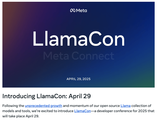 能否延续DeepSeek开源旋风 Meta宣布召开首届AI开发者大会
