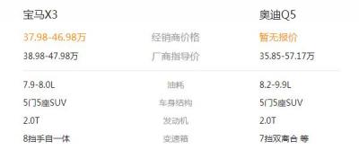 宝马x3和奥迪q5哪个好 宝马x3性价比和实用性要高（奥迪q5动力胜出）