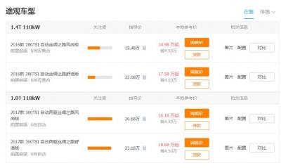 大众途观新车多少钱 大众途观多少钱一辆