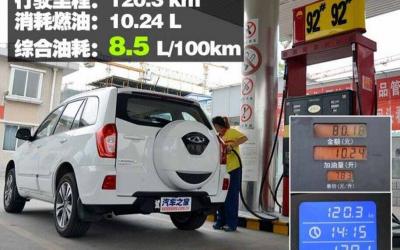 奇瑞瑞虎3百公里油耗多少，瑞虎3实际油耗多少