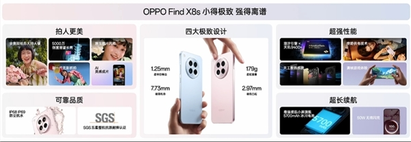 年度最强6.3英寸小屏旗舰！OPPO Find X8s发布：国补价3699元起