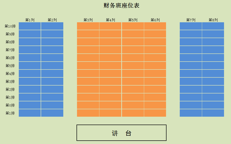 财务班座位表模板