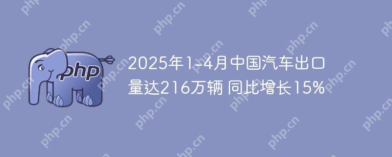 2025年1-4月中国汽车出口量达216万辆 同比增长15%