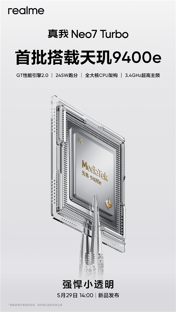 2.5K档内最强性能！真我Neo7 Turbo明天发布：参数汇总来了