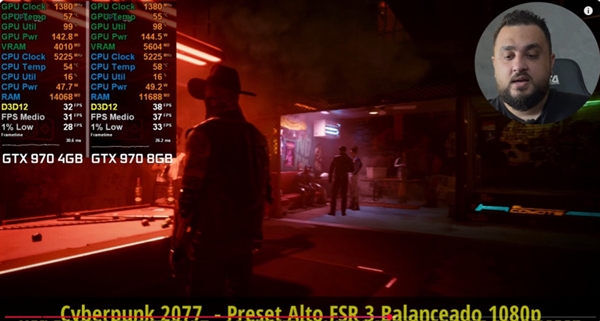 11年前的GTX 970升到8GB显存游戏实测：比原版快了40%！