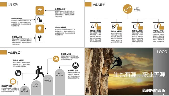 大学生职业生涯规划PPT模板