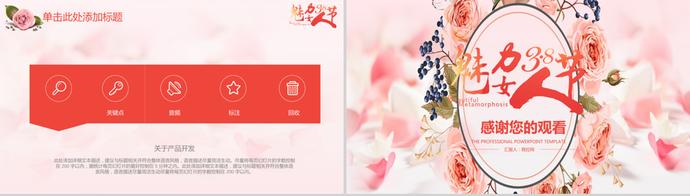 浪漫温馨38妇女节活动策划PPT模板