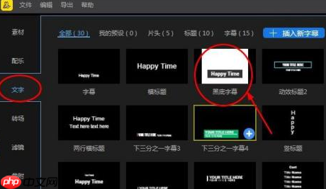 蜜蜂剪辑黑底字幕如何设置？蜜蜂剪辑设置黑底字幕的操作方法