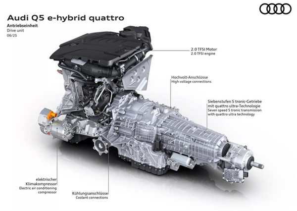 纯电续航100km！全新奥迪Q5插混版官图发布：海外售价52.5万元起
