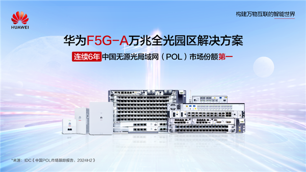 华为F5G-A万兆全光园区方案无敌手 中国市场连续六年第一