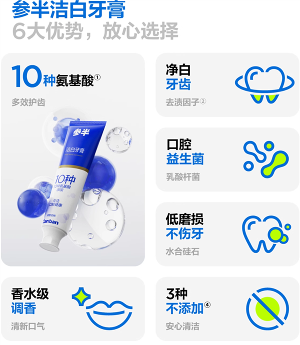 京东自营16.5元：参半氨基酸/酵素等牙膏4.9元大促