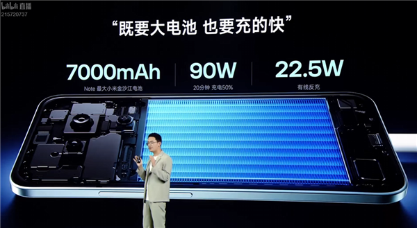 REDMI Note 15 Pro+搭载7000mAh金沙江电池：5年耐用