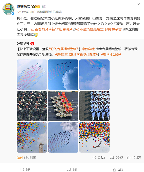 九三阅兵上放飞的一只鸽子火了 有人质疑是夜鹭：多方回应