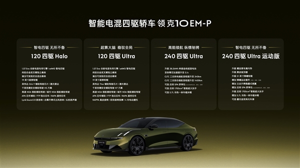 全系标配四驱、激光雷达！领克10 EM-P上市：16.38万起