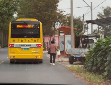 浙江嘉兴公交被网友点赞：司机无声守候 全程压速等待老人