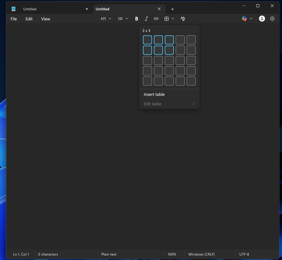 支持 Markdown且媲美Word! Win11记事本原生表格功能上手体验