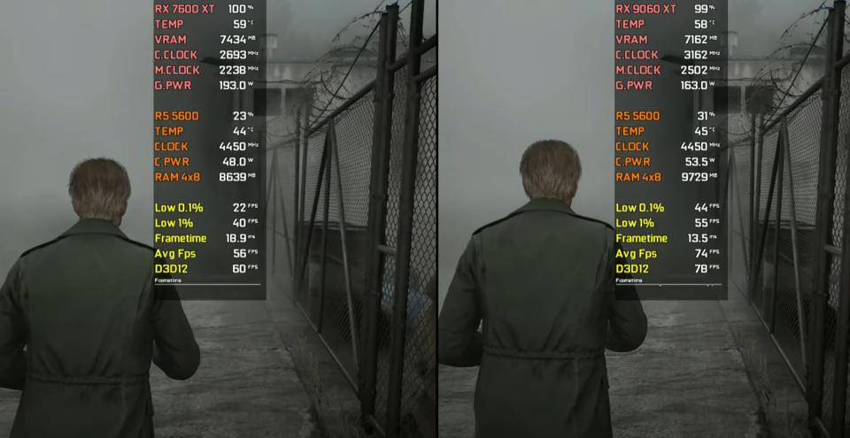 同样16GB的RX7600XT和RX9060XT显卡性能差距多大? 七款游戏性能对比测评