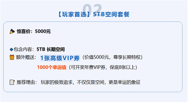 115生活17周年庆：5000元拿下长期VIP 额外送10年VIP+20TB长期空间