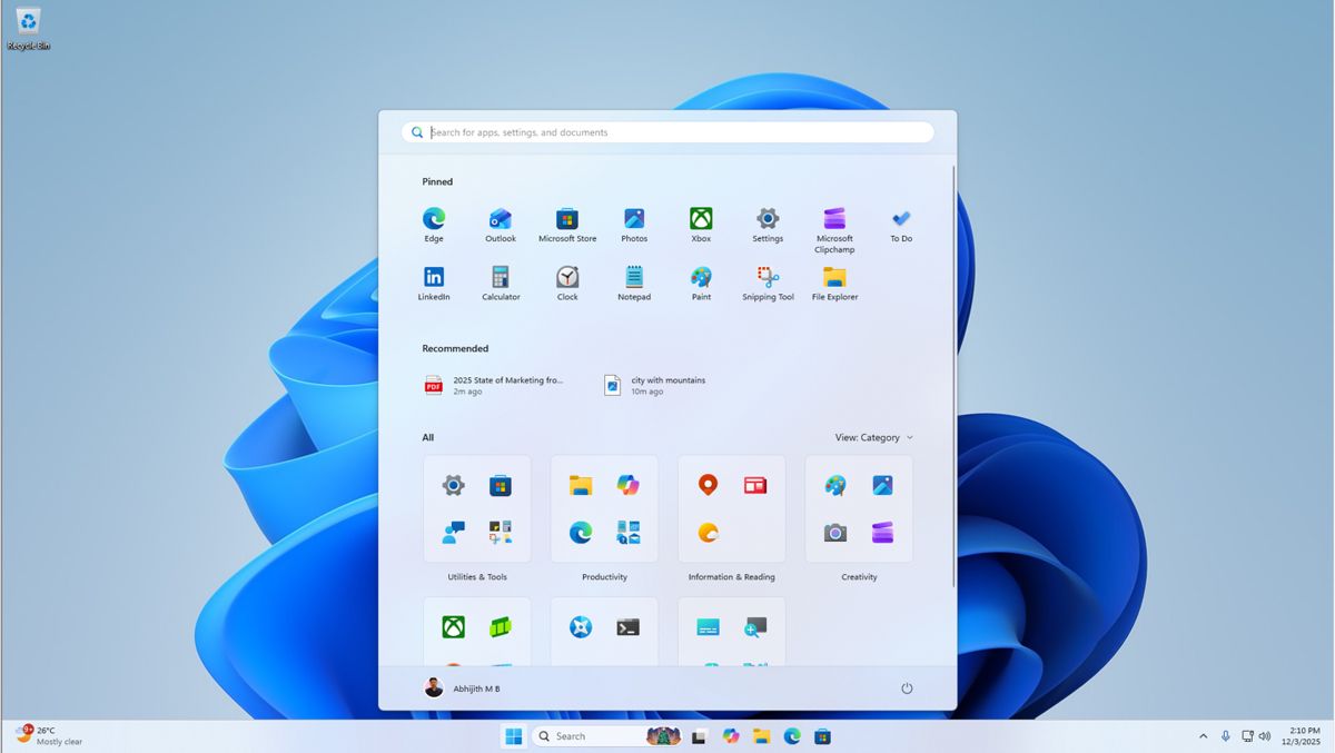 Win11安装KB5068861后新开始菜单变大且无法缩小